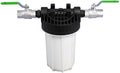 Le dispositif de filtration se presente en coloris noir et gris