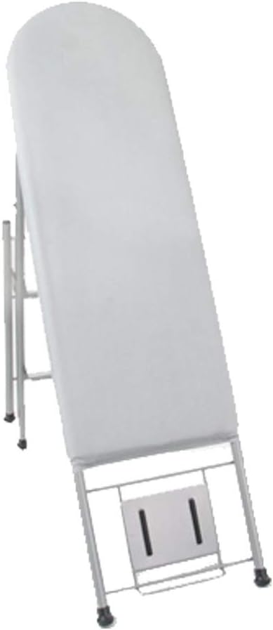Cette table de repassage associe une partie textile en coton et une structure pliante