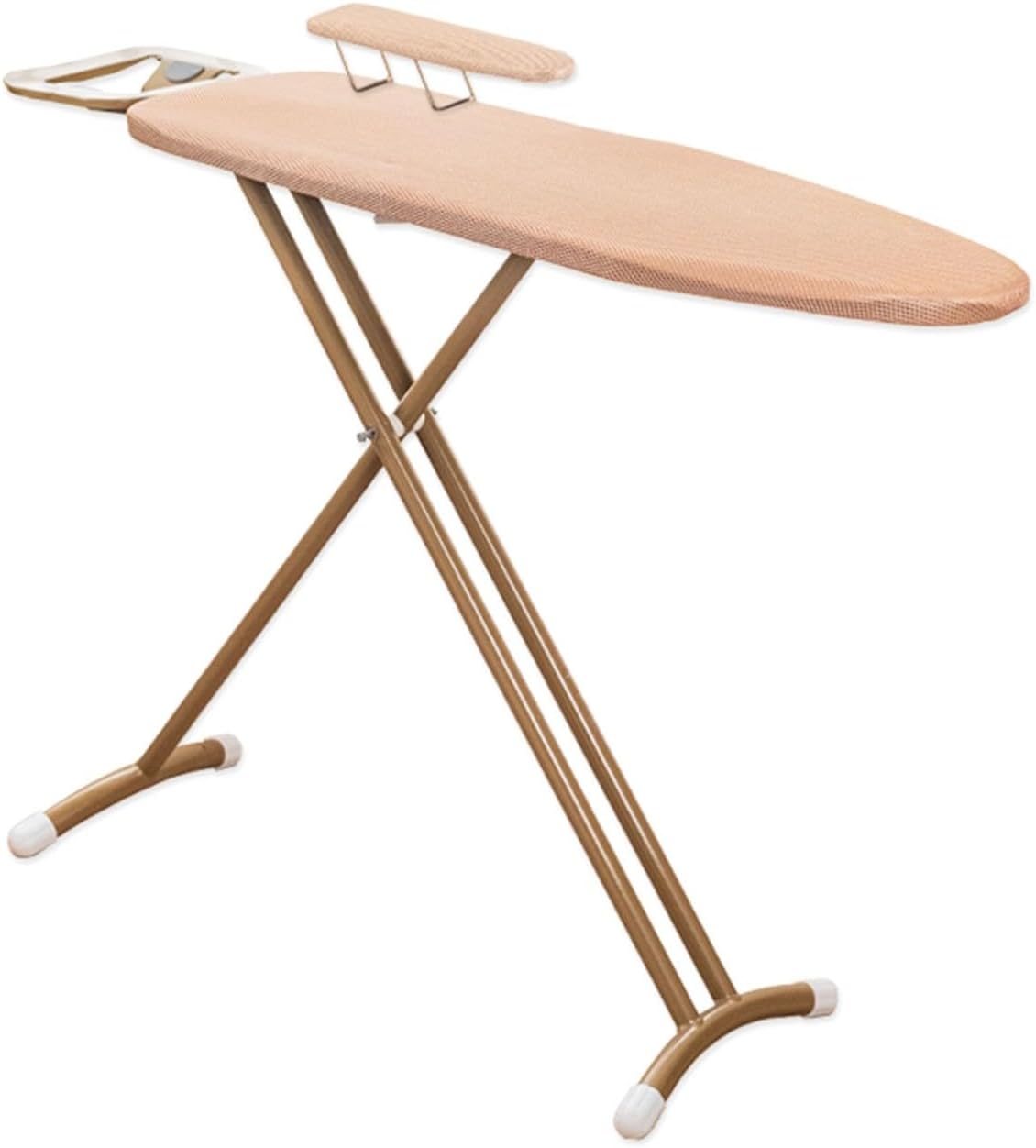 Cette table de repassage comporte une surface laissant passer la vapeur