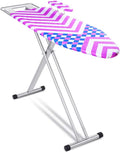 Cette table de repassage a structure renforcee en coloris violet