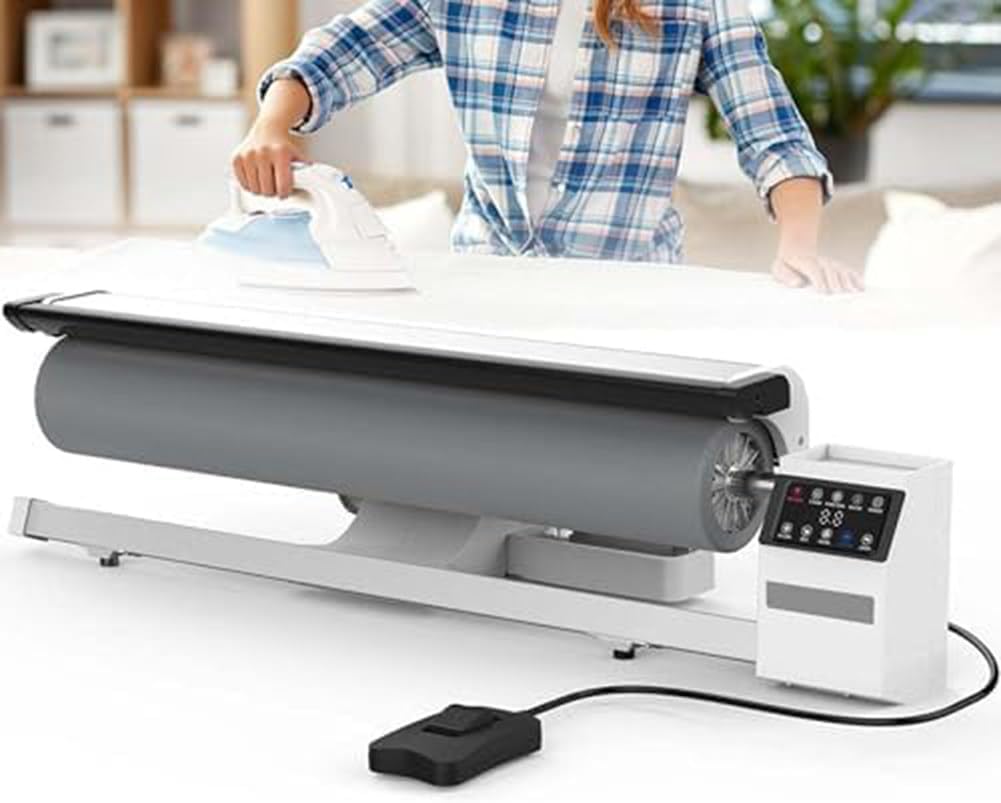 La repasseuse a rouleau associe des commandes tactiles a un reglage de temperature