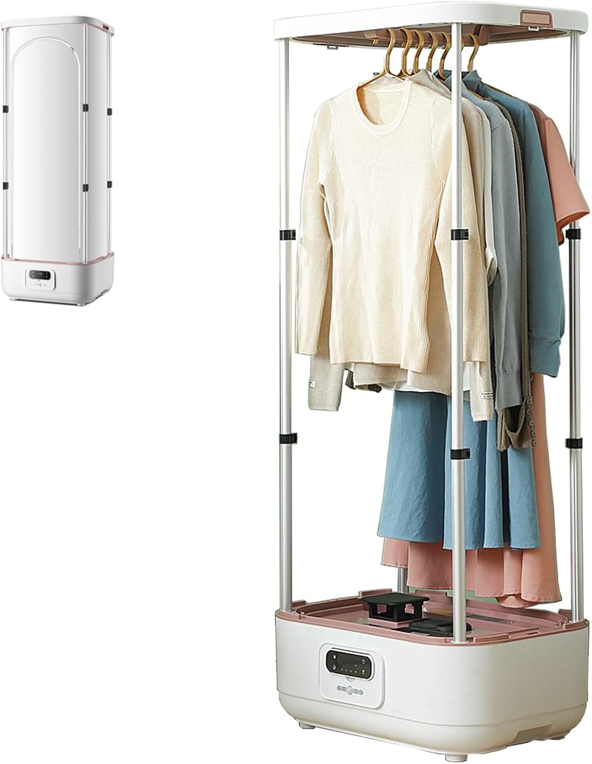Cet equipement domestique se decline en coloris gris et blanc