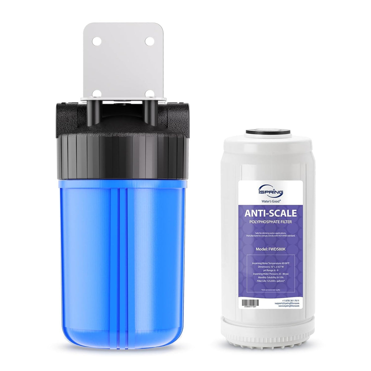 Le dispositif de filtration comprend des elements metalliques avec un dispositif anticalcaire