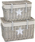 Le panier a linge avec poignee de maintien en coloris gris